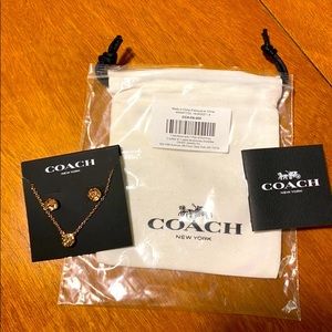Brand New Coach Tea Rose Gold Jewelry Set